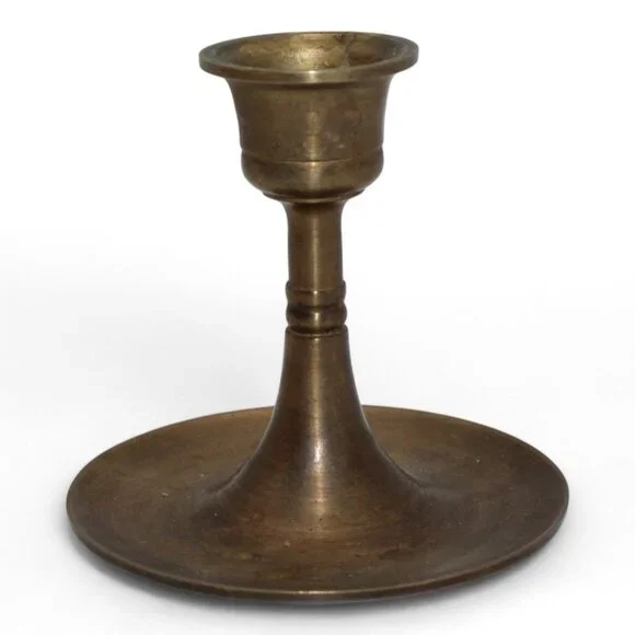 Vintage Brass Taper Candle Holder 2.5" Tall Round Base Classic Design - Picture 2 of 5